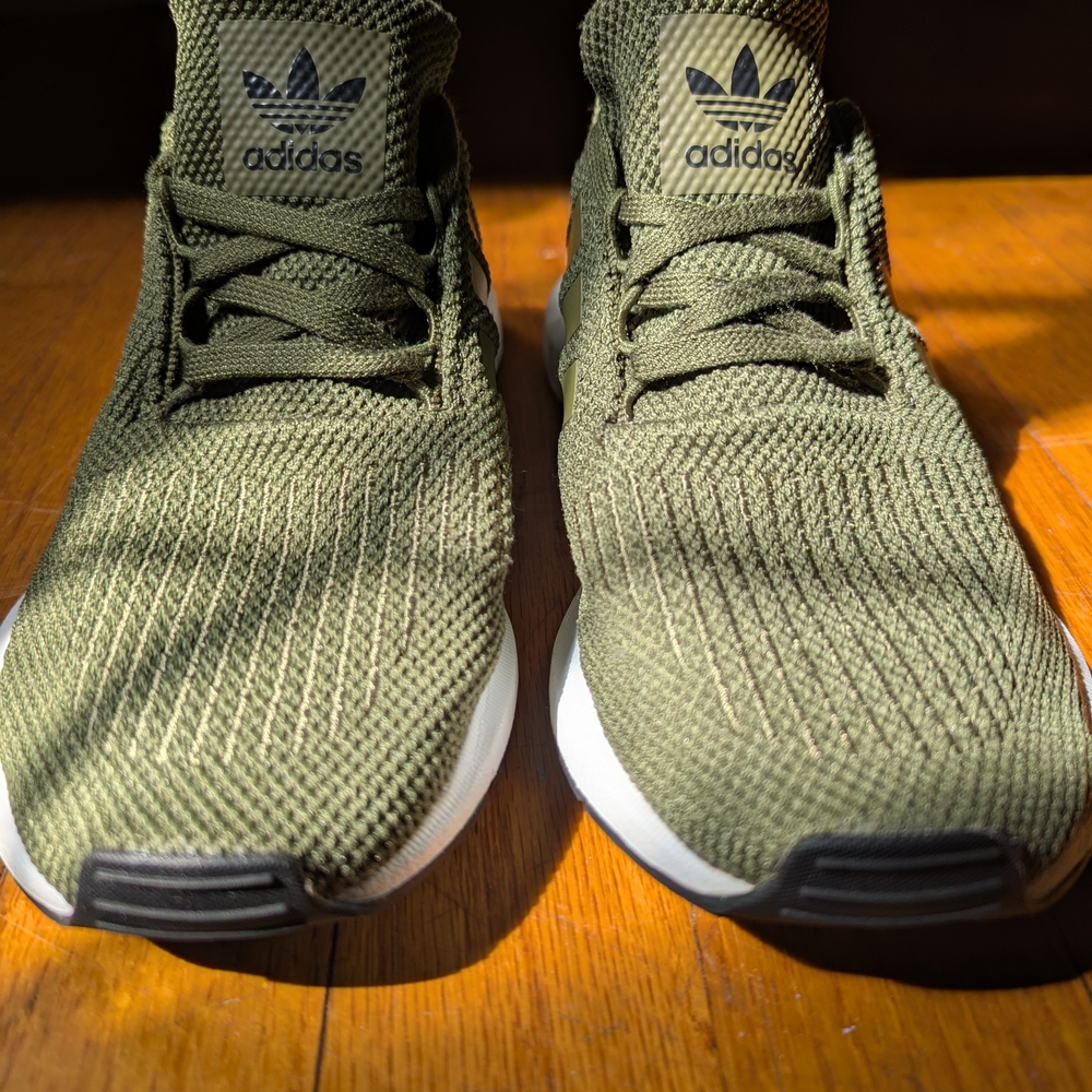 NEW! Adidas Green Knit Sneakers with Ribbed Texture